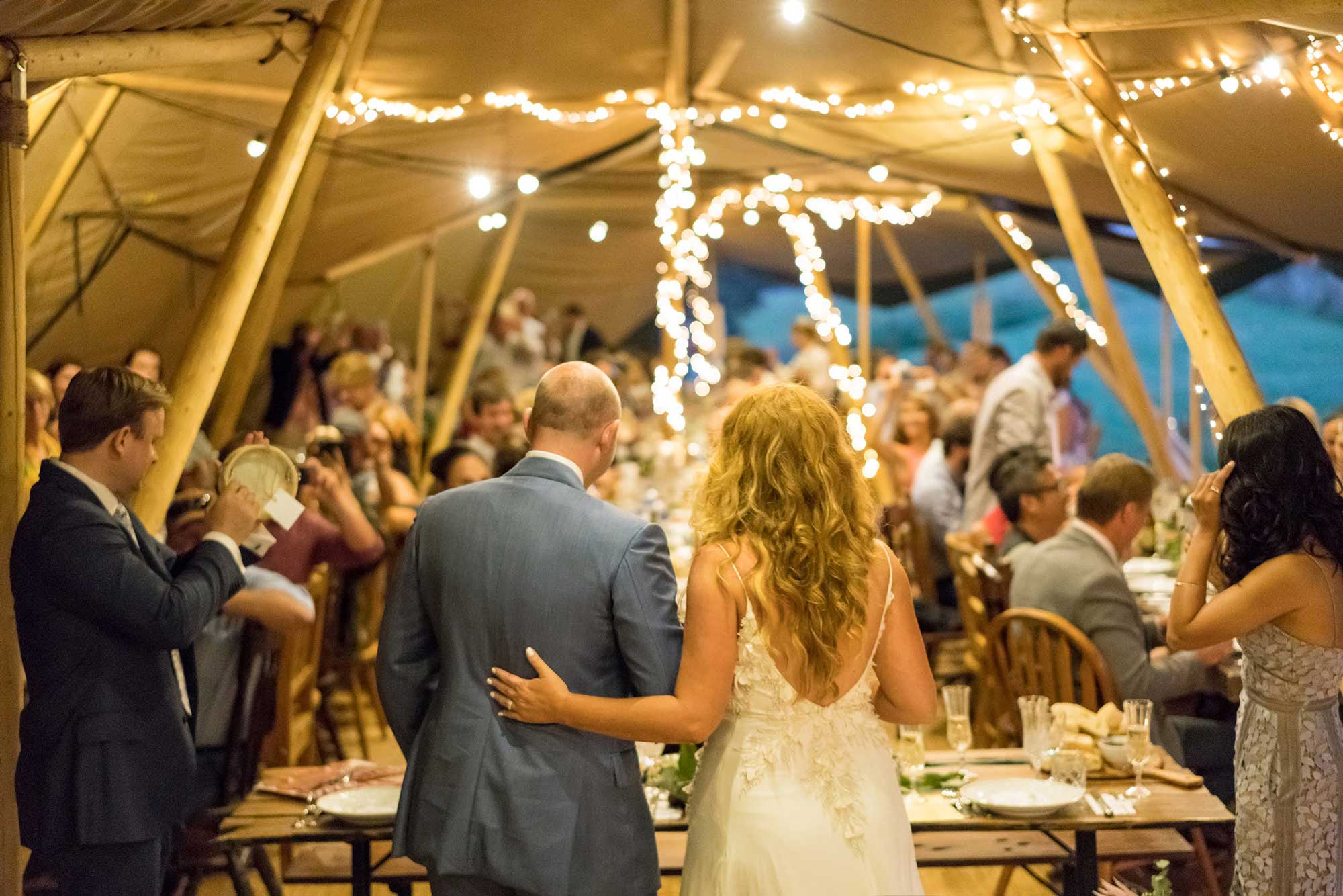 tipi wedding, fairy lights, wedding festival